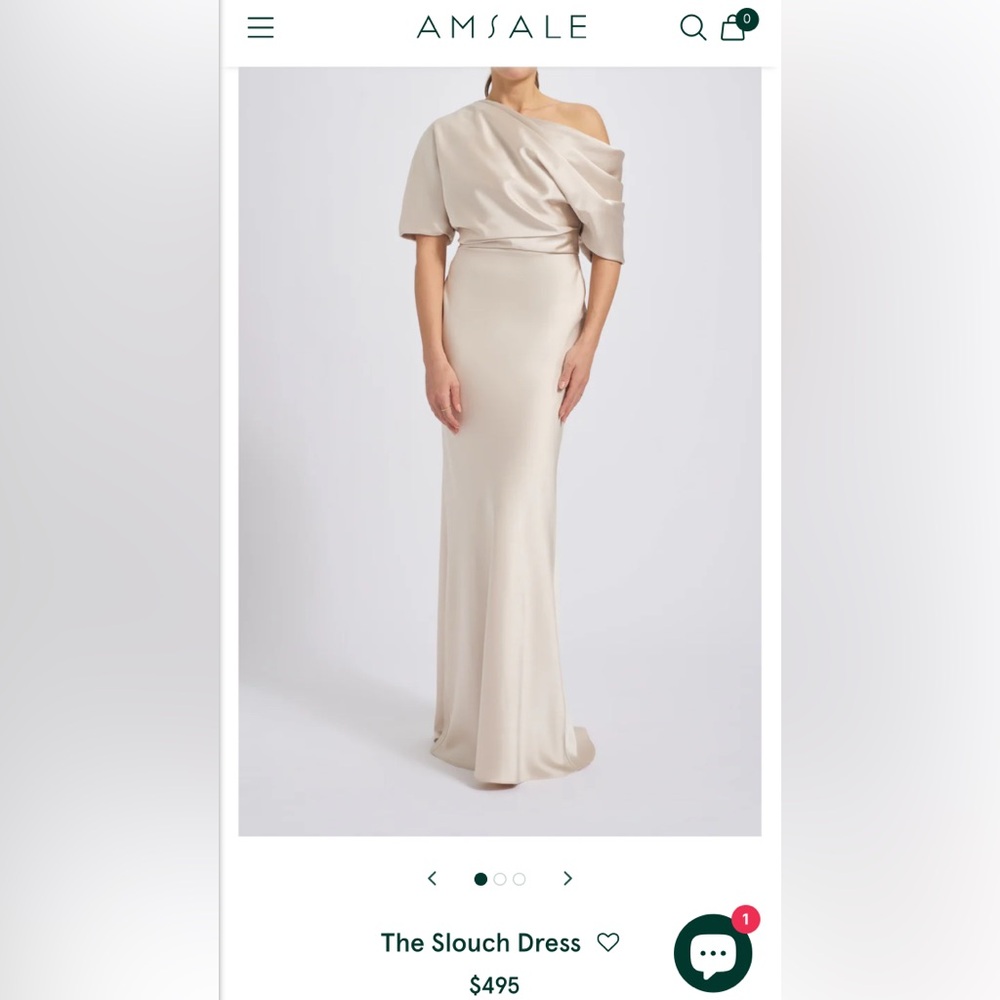Amsale Tan Maxi Slip Dress for Cocktail